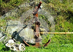 Spain, San Sebastian, Pasealeku Berria, old anchor