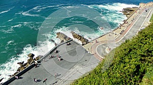 Spain, San Sebastian, view of the Pasealeku Berria from Mount Urgull