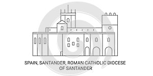 Spain, Santander, Roman Catholic Diocese Of Santander travel landmark vector illustration photo