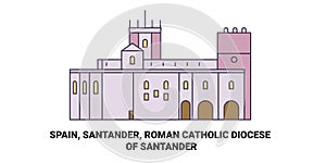 Spain, Santander, Roman Catholic Diocese Of Santander travel landmark vector illustration photo