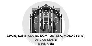 Spain, Santiago De Compostela, Monastery Of San Martio Pinario travel landmark vector illustration photo