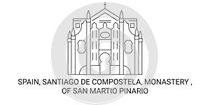 Spain, Santiago De Compostela, Monastery Of San Martio Pinario travel landmark vector illustration photo