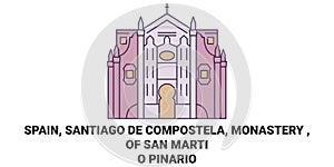 Spain, Santiago De Compostela, Monastery Of San Martio Pinario travel landmark vector illustration photo