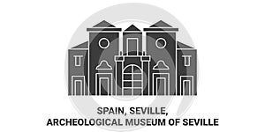 Spain, Seville, Archeological Museum Of Seville, travel landmark vector illustration photo