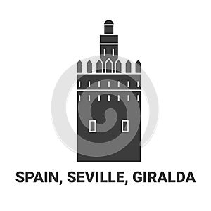 Spain, Seville, Giralda, travel landmark vector illustration photo