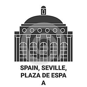 Spain, Seville, Plaza De Espaa travel landmark vector illustration photo