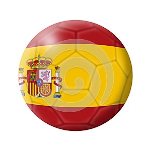 Spain soccer ball football 3d Illistration isolated on white with clipping path