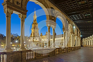 Spain Square in Seville, Andalusia, Spain.