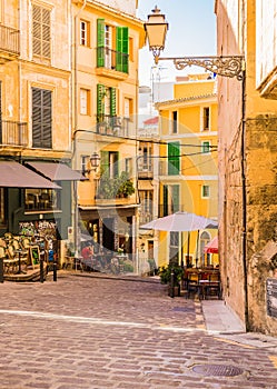 Spain, street in historic city center of Palma de Majorca