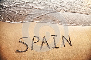 Spain title on the sand