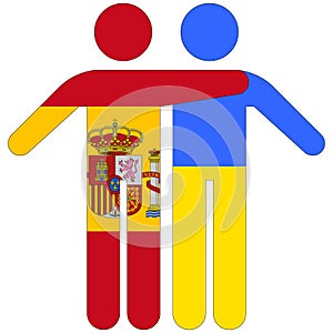 Spain - Ukraine : friendship concept