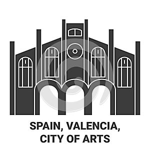 Spain, Valencia, City Of Arts travel landmark vector illustration photo