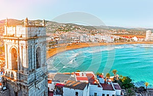 Spain. Valencia, Peniscola. View of the sea from a height of Po