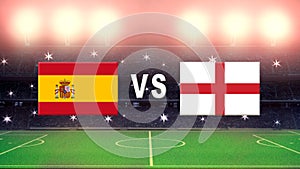 Spain Versus England in football stadium illustration
