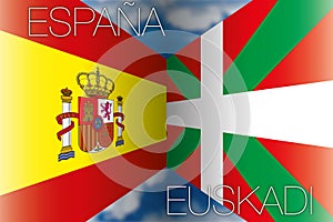 Spain vs basque country flags