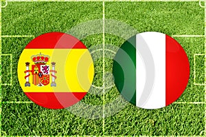 Spain vs Italy football match
