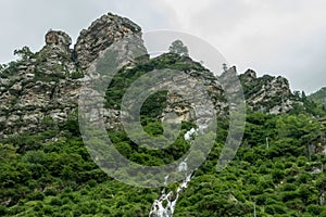 Spain. Waterfall in the Cantabrian Mountains