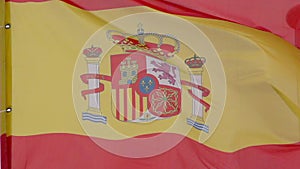 Spain waving flag in slow motion