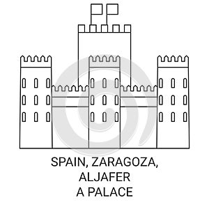 Spain, Zaragoza, Aljafera Palace travel landmark vector illustration photo
