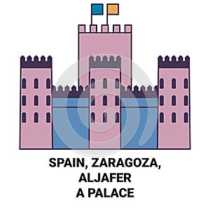 Spain, Zaragoza, Aljafera Palace travel landmark vector illustration photo