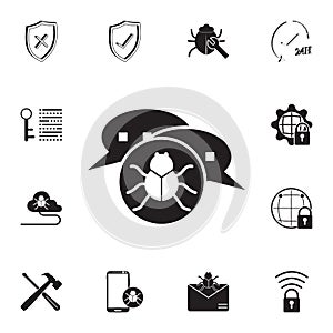 spam attack icon. Detailed set of cyber security icons. Premium quality graphic design sign. One of the collection icons for websi