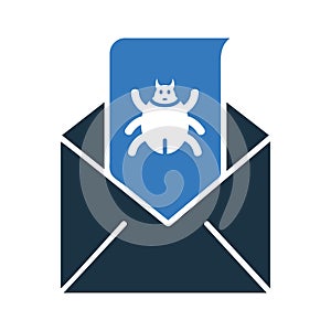 Spam, bug, virus icon. Simple editable vector illustration