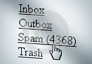 Spam, computer screen photo