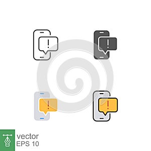 Spam data warning notification in mobile phone. malware attack