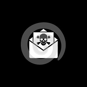 SPAM email icon isolated on dark background