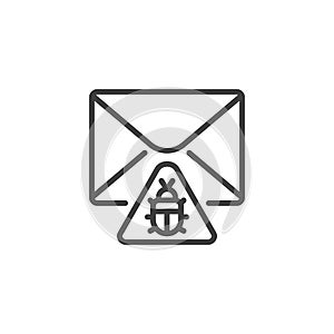 Spam email line icon