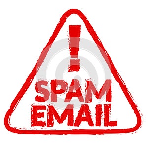 Spam email sign on white background