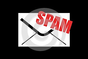 Spam filter - spam and unsolicited electronic message, mail, email and e-mail is detected and labeled as unrequested, unwanted photo