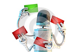 Spam filtering concept. 3D illustration. Isolated