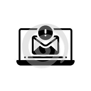 Black solid icon for Spam, message and cyber