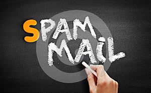 Spam mail text on blackboard