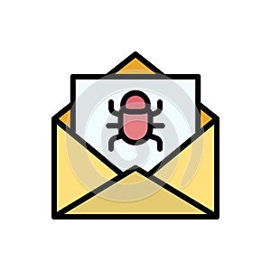 Spam message icon. Simple color with outline vector elements of hacks icons for ui and ux, website or mobile application