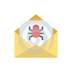 Spam message icon. Simple color vector elements of hacks icons for ui and ux, website or mobile application