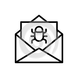 Spam message icon. Simple line, outline vector elements of hacks icons for ui and ux, website or mobile application