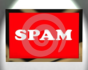 Spam Screen Showing Spamming Unwanted And Malicious Email photo