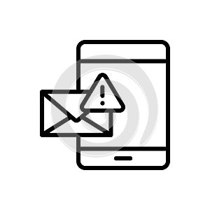 Spam smartphone message icon. Simple line, outline vector elements of hacks icons for ui and ux, website or mobile application