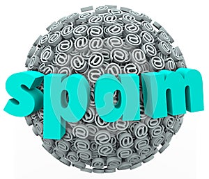 Spam Unwanted Email Marketing Ball Sphere Background