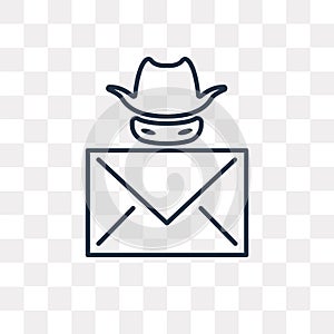 Spam vector icon isolated on transparent background, linear Spam