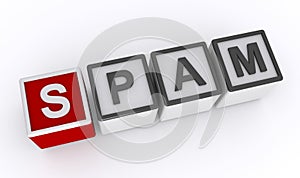 spam word block on white