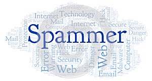 Spammer word cloud. photo