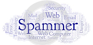 Spammer word cloud. photo