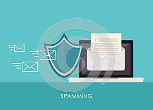 Spamming blocker. Email protection. Secure communication. photo