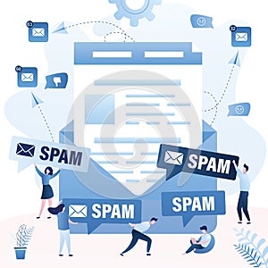 Spamming and hacking attack. Malware, phishing concept background