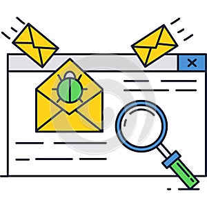 Spamming icon malware letter security flat vector