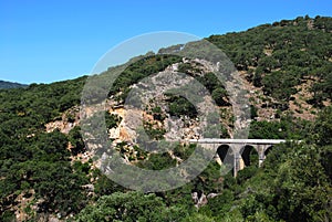 Bridge in the mountains, Sierra de los Alcornocales, Spain. photo