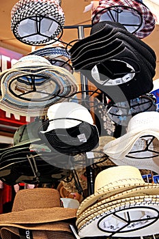 Sun hats for sale, Malaga, Spain.